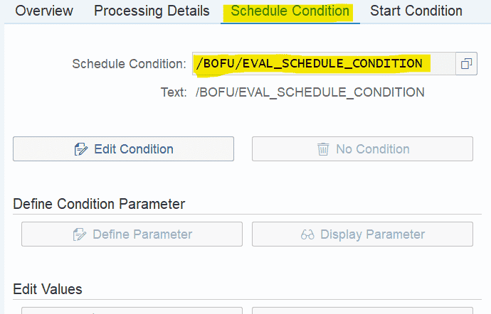 Schedule condition