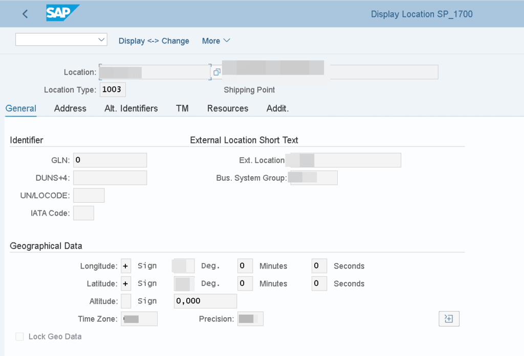 location master data in SAP TM