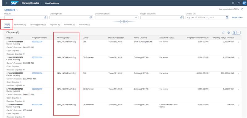 managing disputes for NAV_INDIA