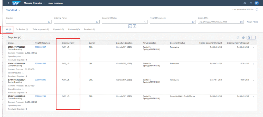 managing disputes for NAV_US