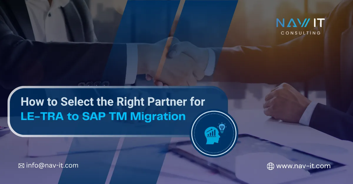 LE-TRA to SAP TM migration partner selection guide with digital logistics and SAP transportation management concept